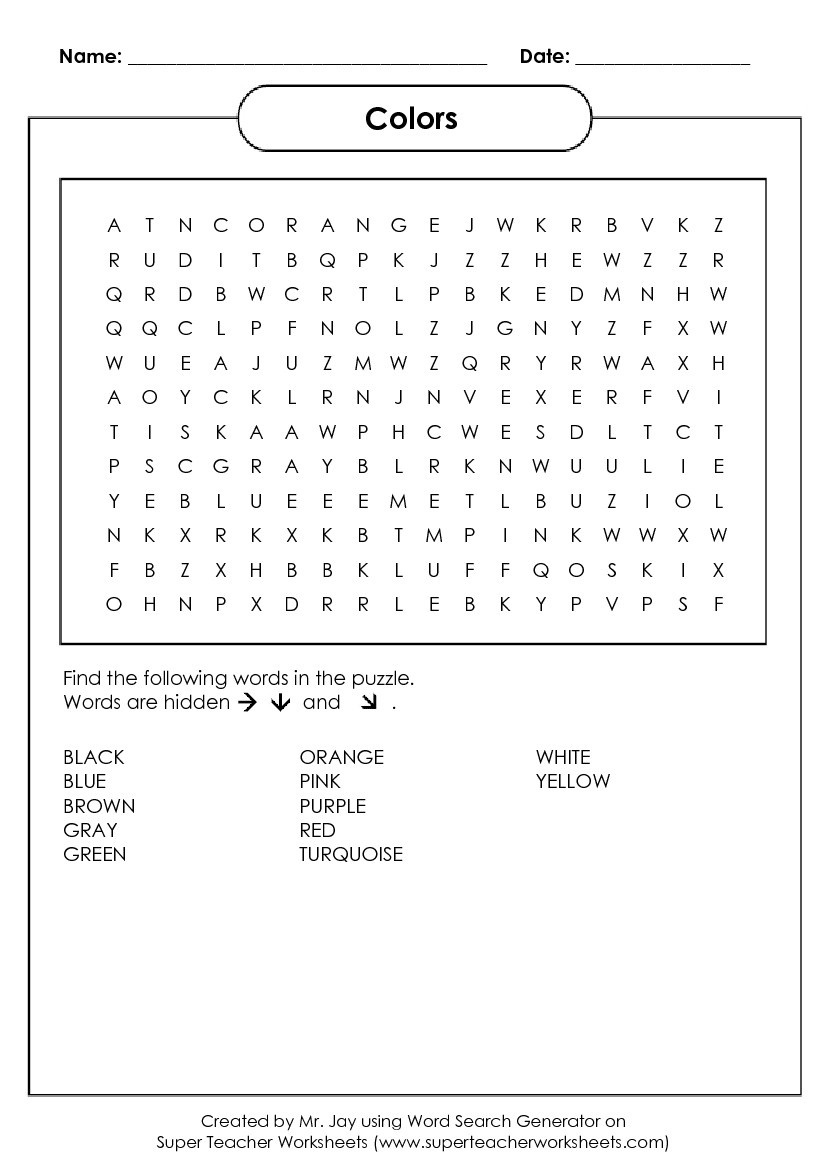 Word Search Generator Free Printable