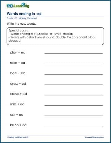 Free Printable Worksheets With -Er Ending Words