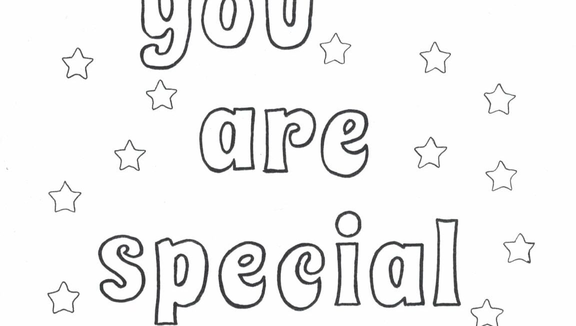 You Are Special Coloring Page Etsy