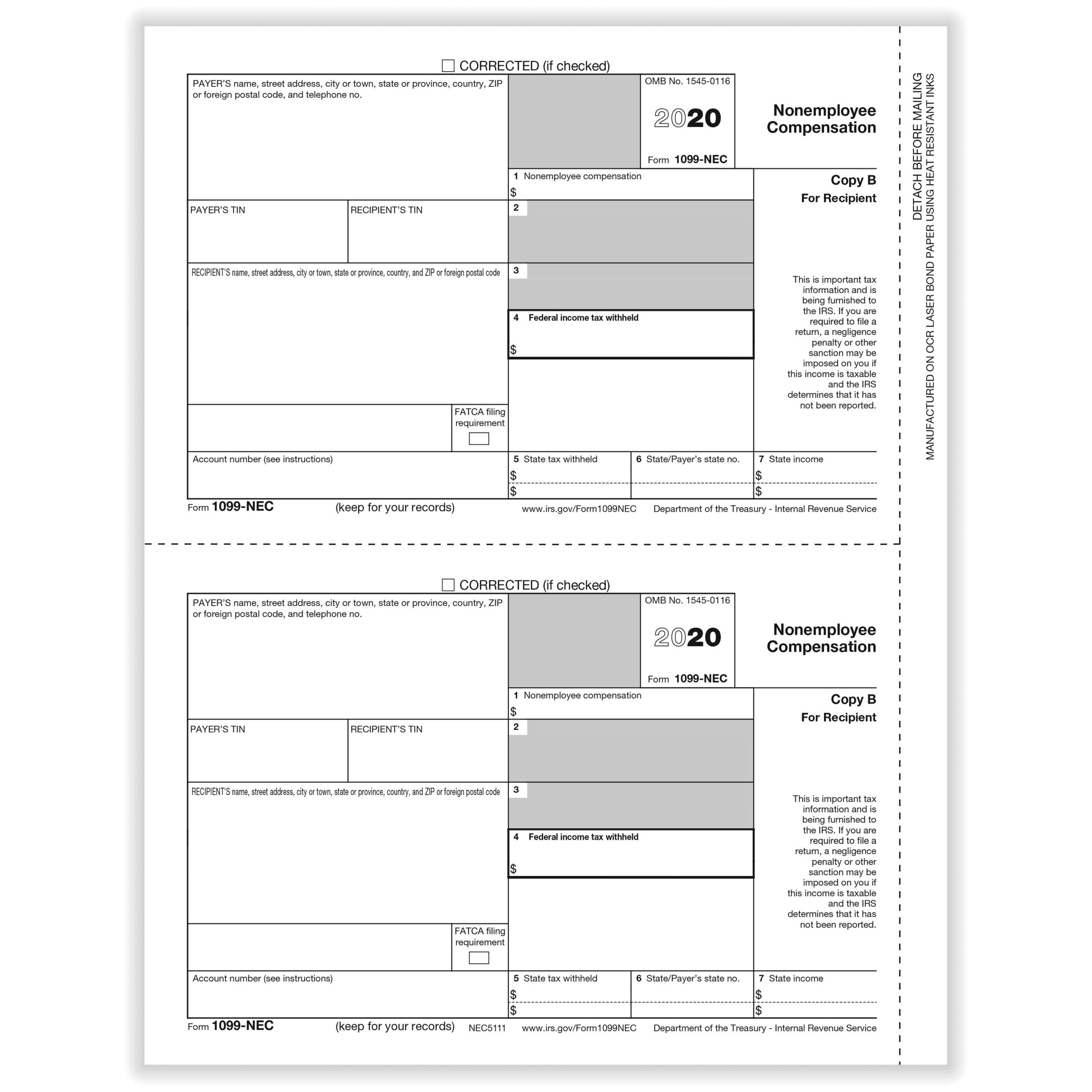 Printable 1099 Form 2025 Paying Contractor