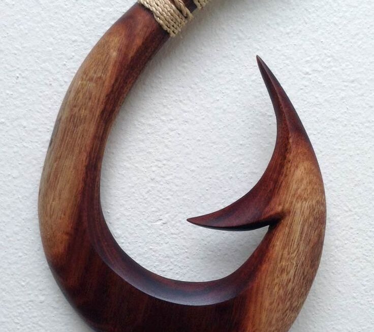 12 quot Koa Hawaiian Fish Hook Makau Going To Client In Kona Hawaii Wood