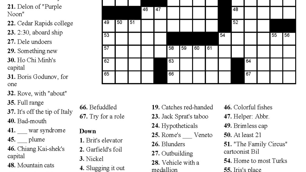 Best Free Printable Crossword Puzzles