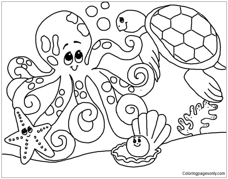 Coloring Pages Sea Animals Printable Ocean Animal Printables