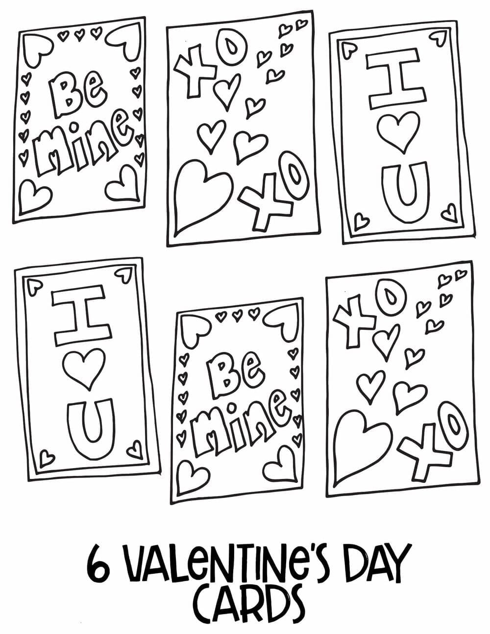 Printable Valentine Cards To Color Printable Valentine Cards To Color