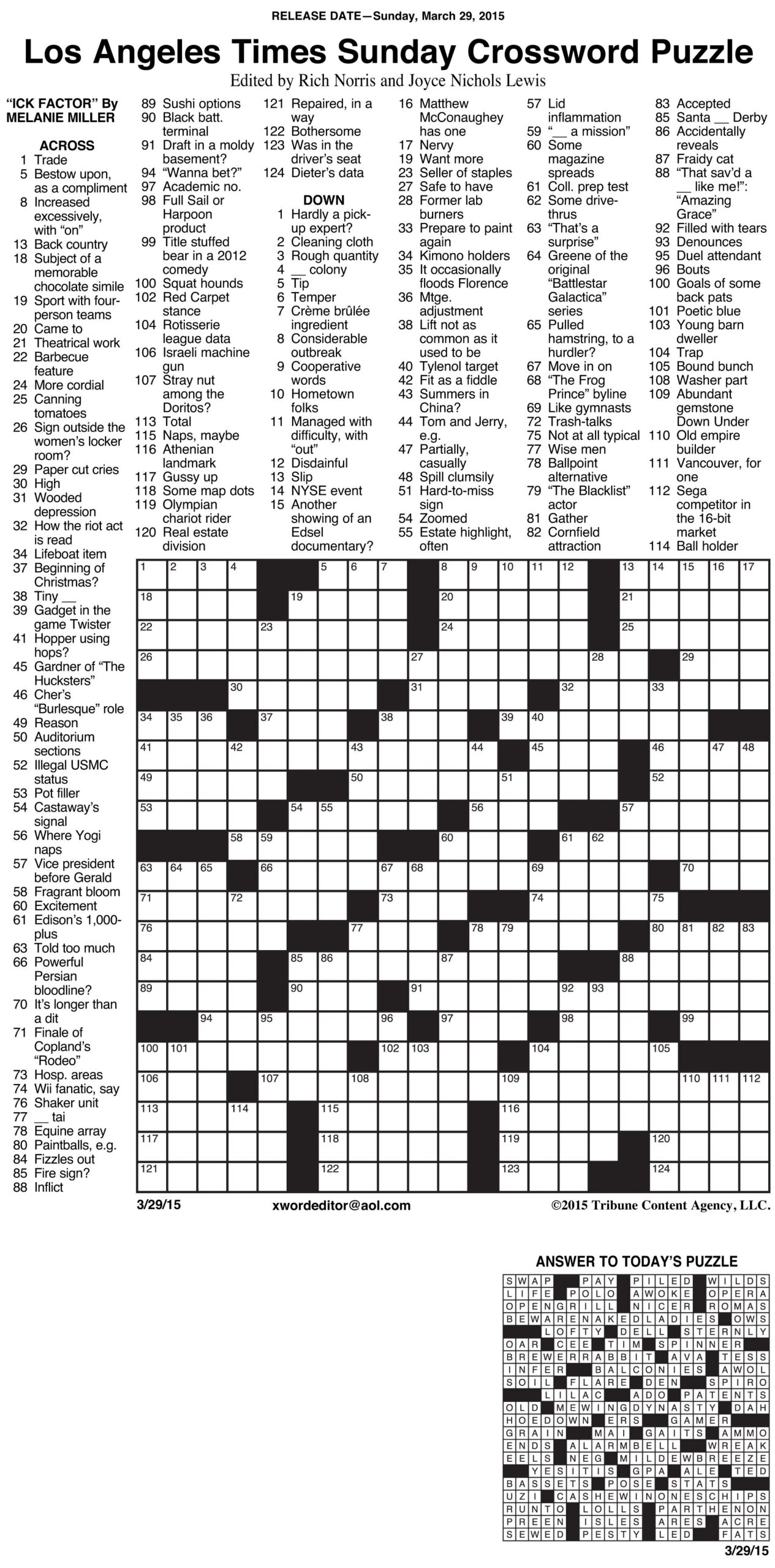 Daily Crossword Puzzle Printable Daily Crossword Puzzle Printable