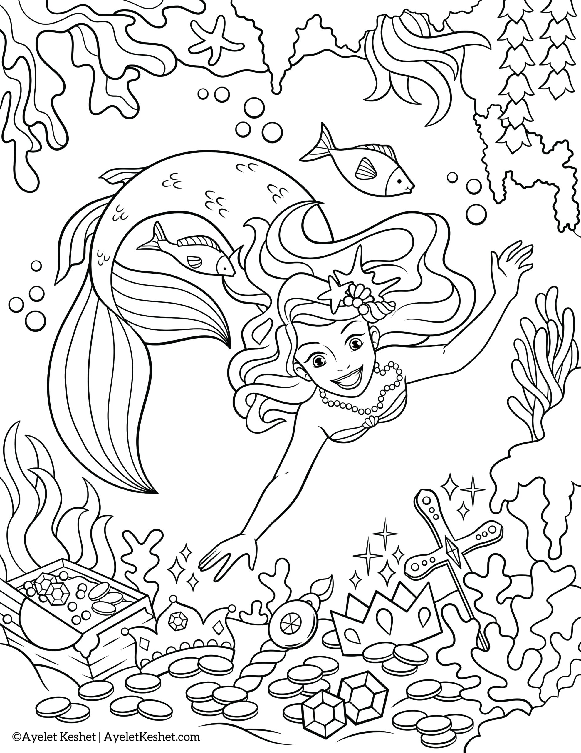 Mermaid Printable Coloring Pages Mermaid Printable Coloring Pages