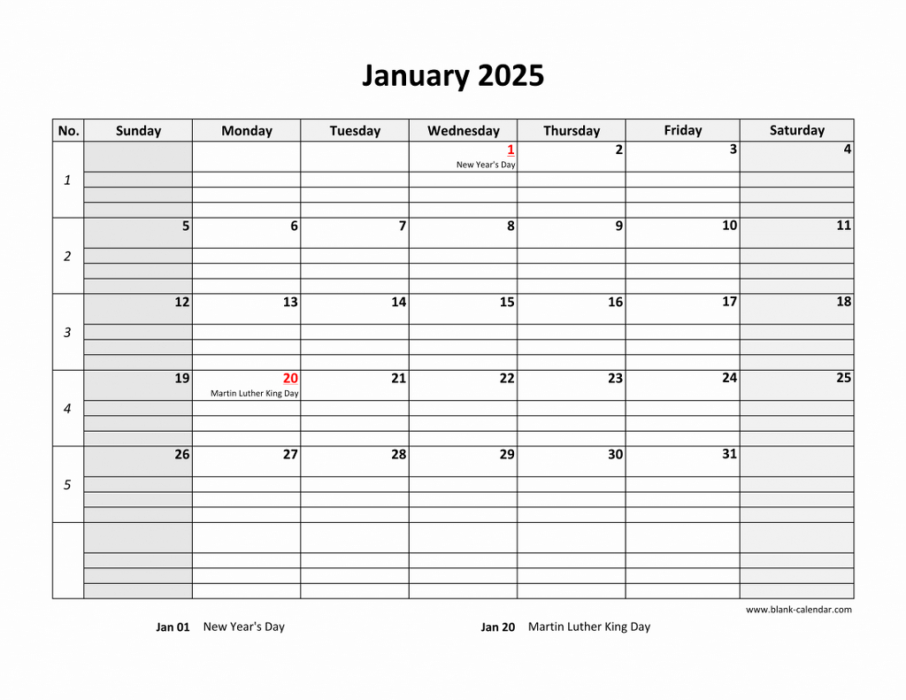 Free Printable 2025 Monthly Calendar With Lines Calendar 2025 Free Printable 2025 Monthly Calendar With Lines Calendar 2025