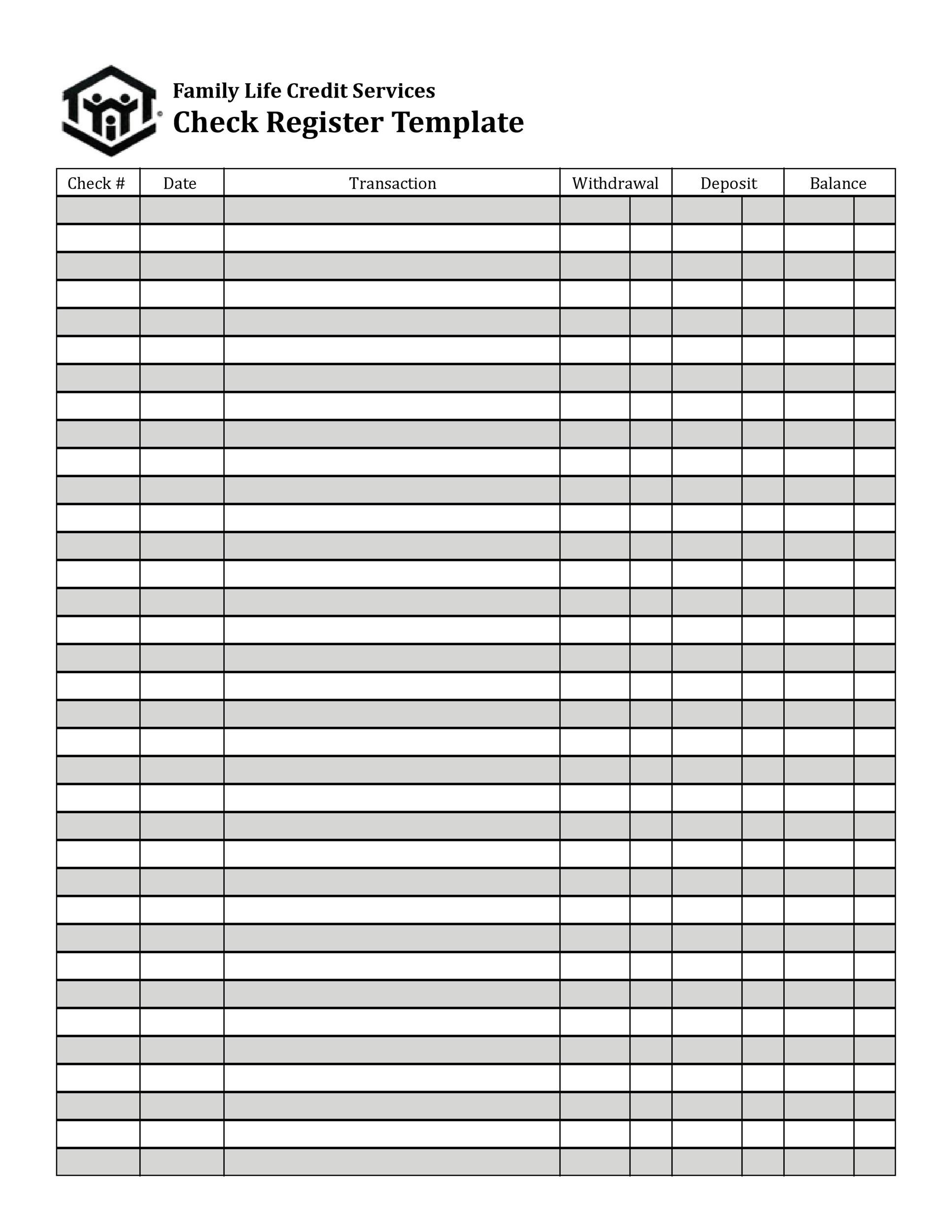 Full Page Printable Check Register Template Full Page Printable Check Register Template