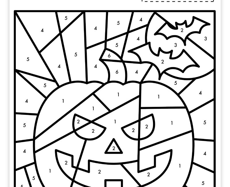 Free Printable Halloween Color By Number Worksheet