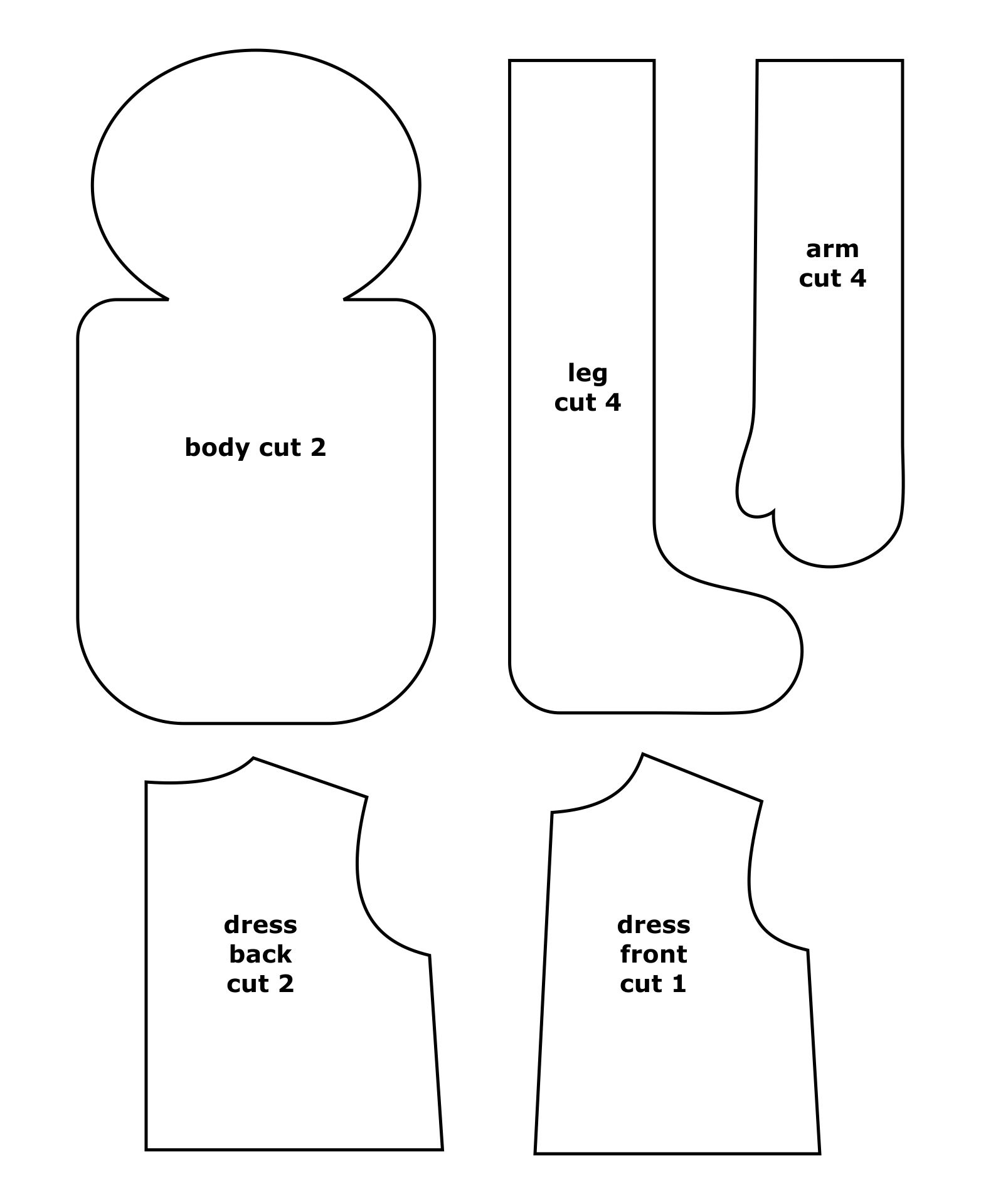 Free Sewing Easy Printable Rag Doll Patterns