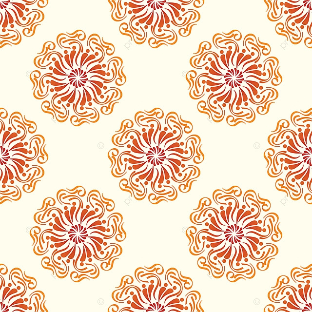 Mandala Pattern Cream Red Yellow Orange Colours Vector Background Mandala Pattern Cream Red Yellow Orange Colours Vector Background