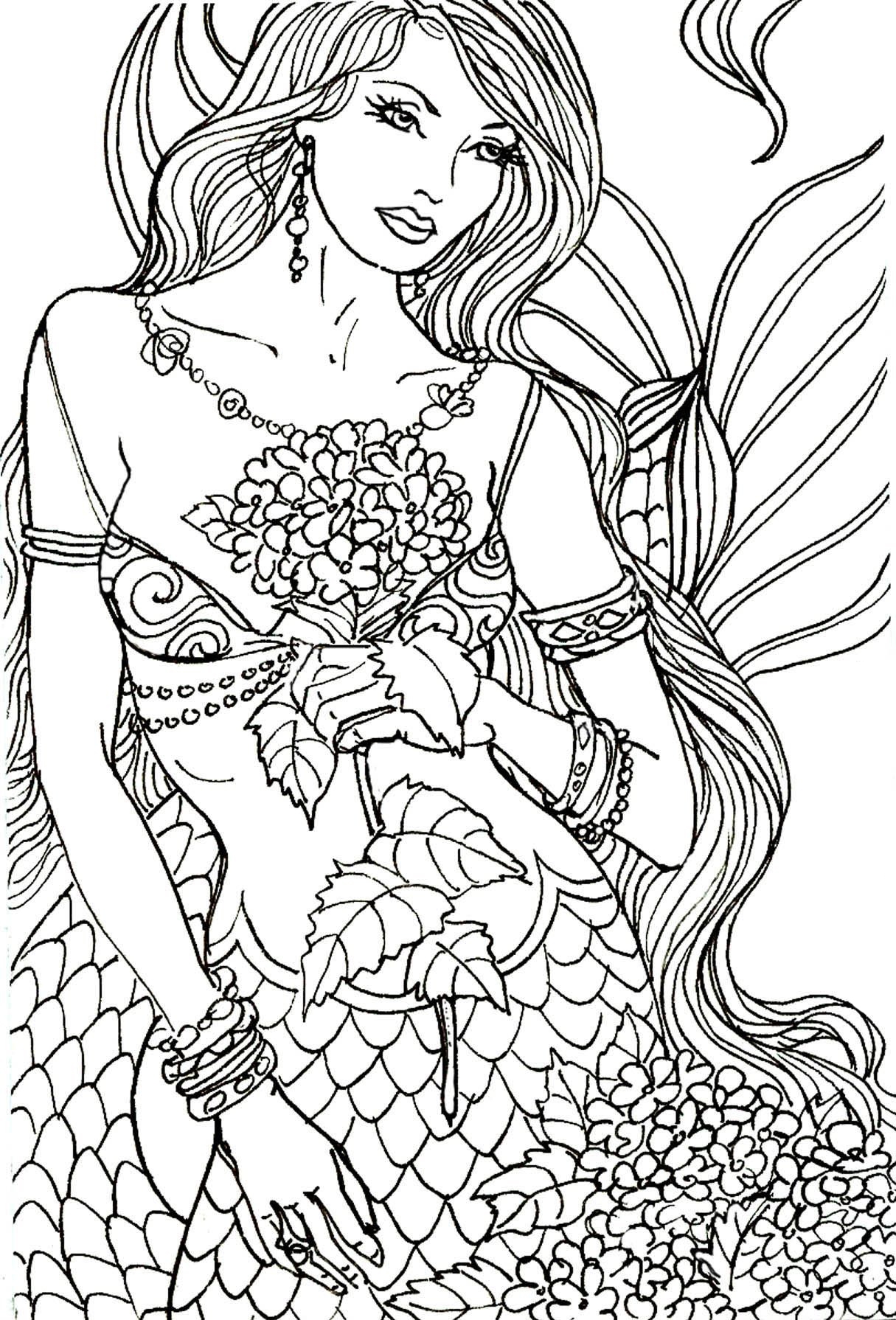 Mermaid Coloring Pages Free Printable Mermaid Coloring Pages Free Printable