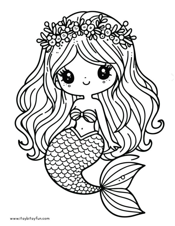 Mermaid Printable Coloring Pages