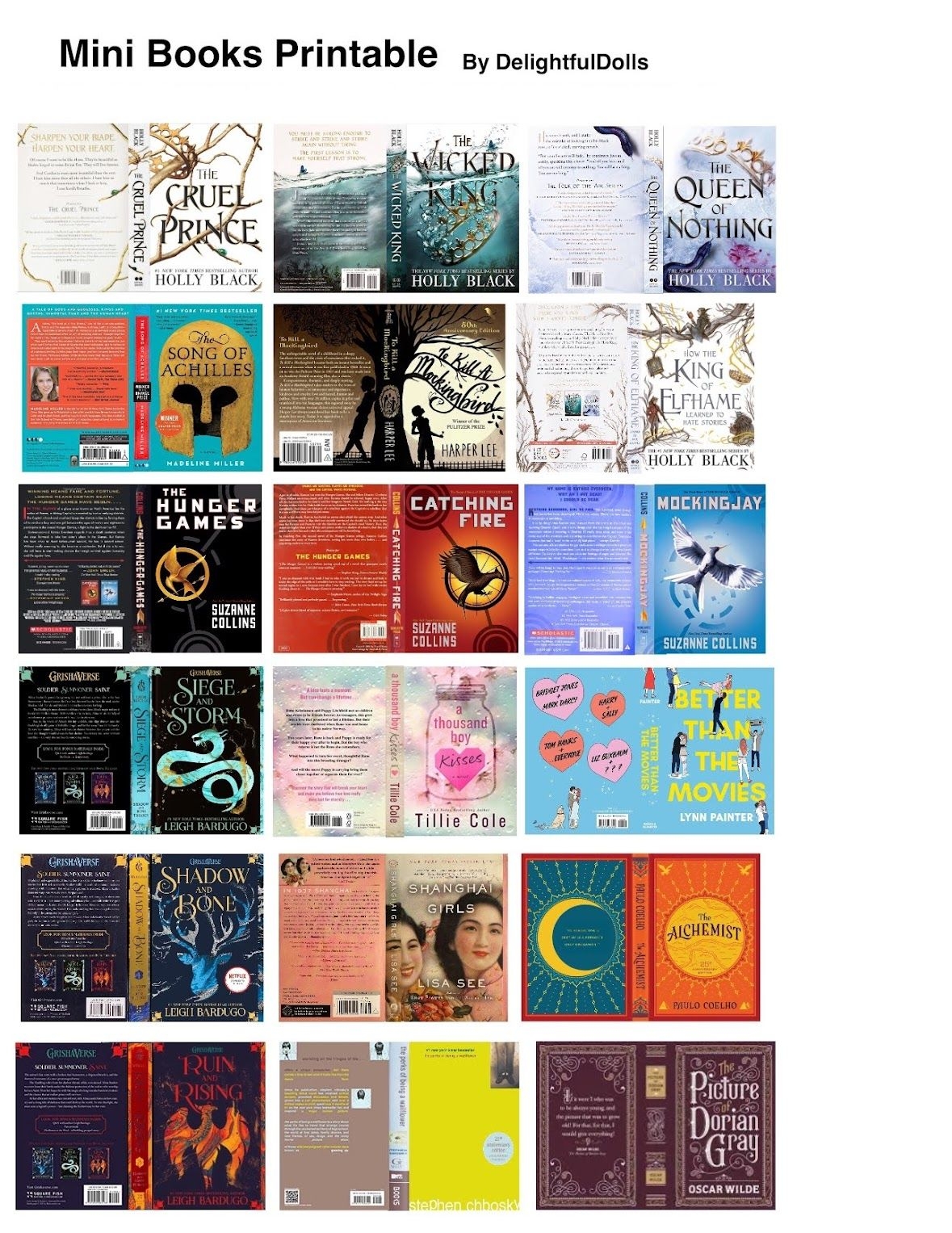 Miniature Book Cover Printables Printable Summer Activities