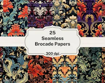 Printable Brocade Pattern Paper Printable Brocade Pattern Paper