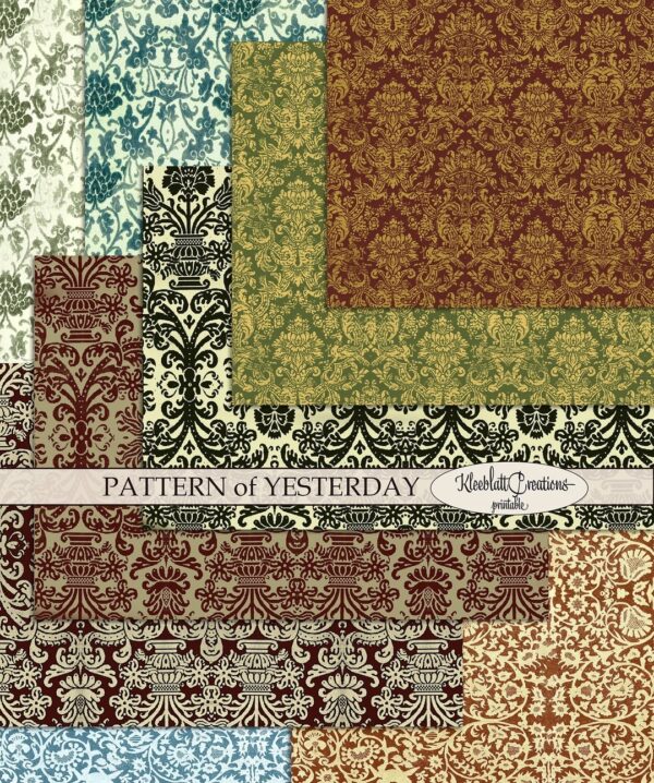 Printable Brocade Pattern Paper