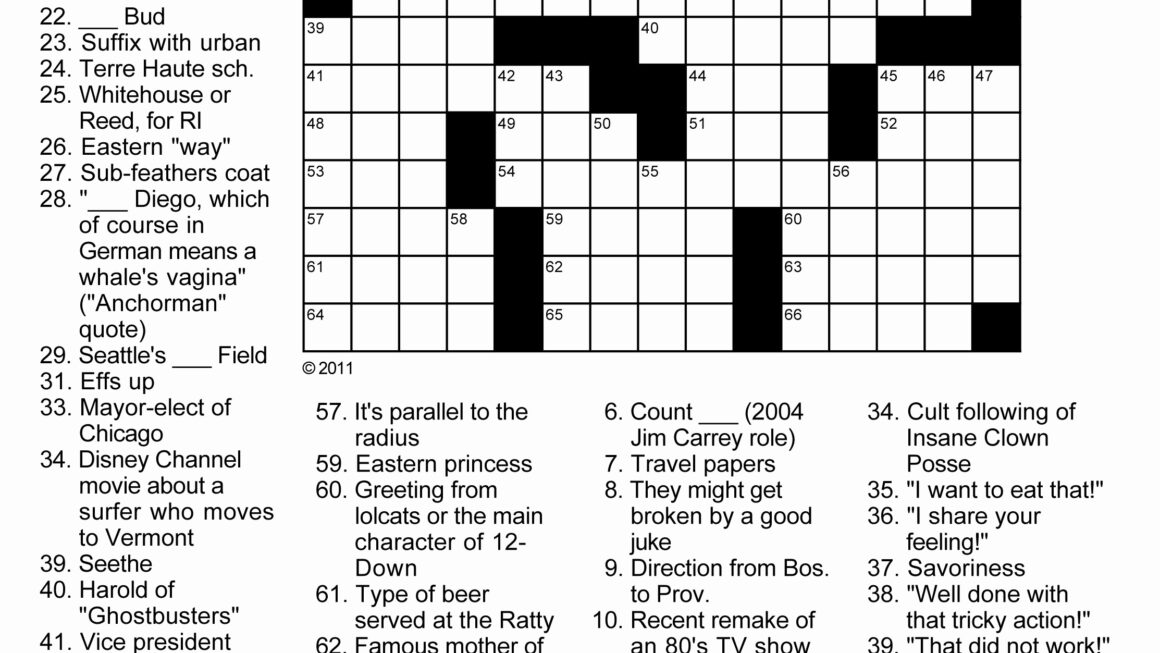 Printable Daily Crossword