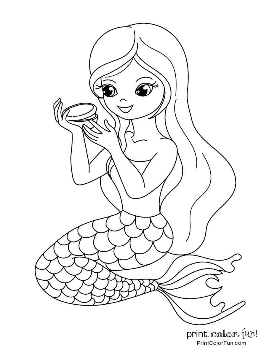 Printable Mermaid Coloring Page Printable Mermaid Coloring Page