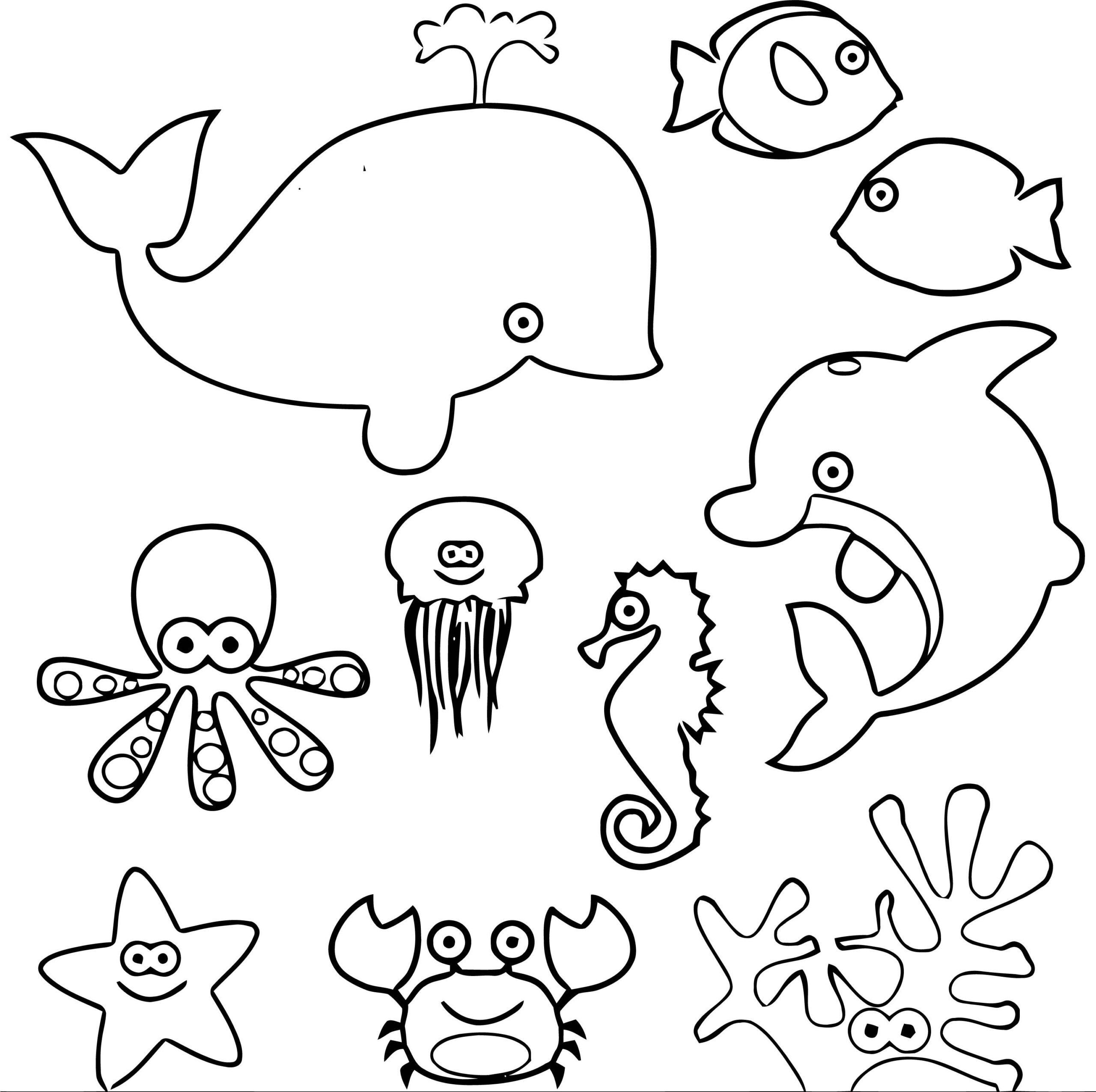 Printable Coloring Page Sea Creatures