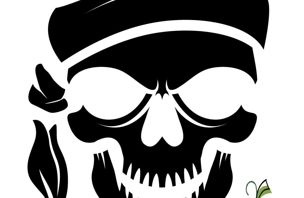 Printable Skull Pumpkin Stencil