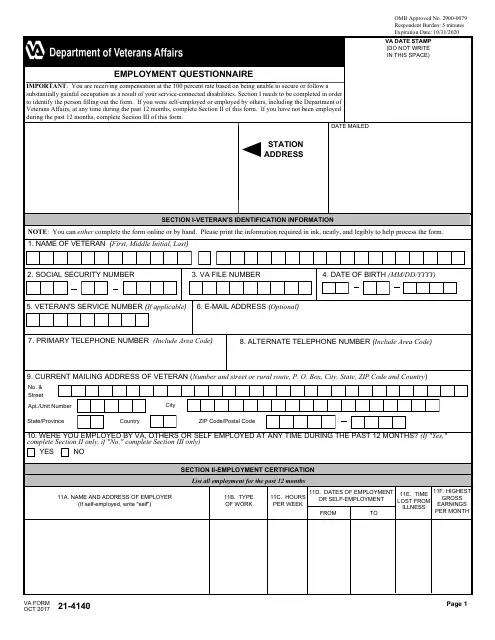 VA Form 21 4140 Fill Out Sign Online And Download Fillable PDF VA Form 21 4140 Fill Out Sign Online And Download Fillable PDF