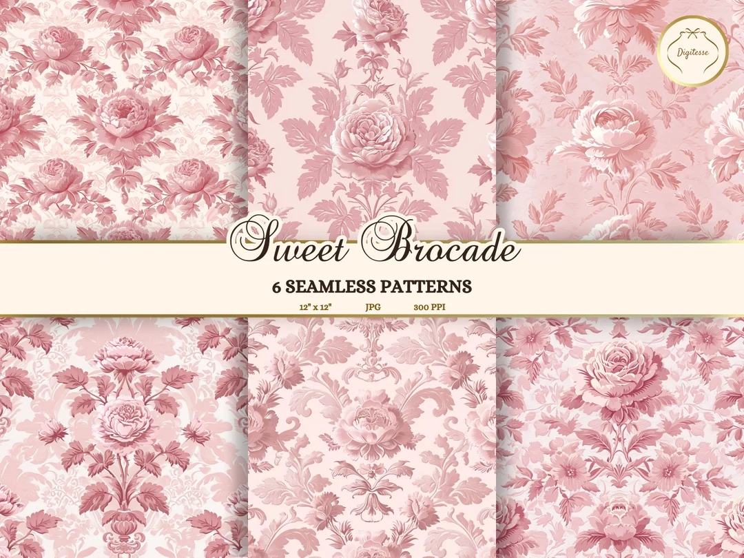 Valentine 39 s Day Junk Journal Pages Printable Blush Pink Brocade Valentine 39 s Day Junk Journal Pages Printable Blush Pink Brocade