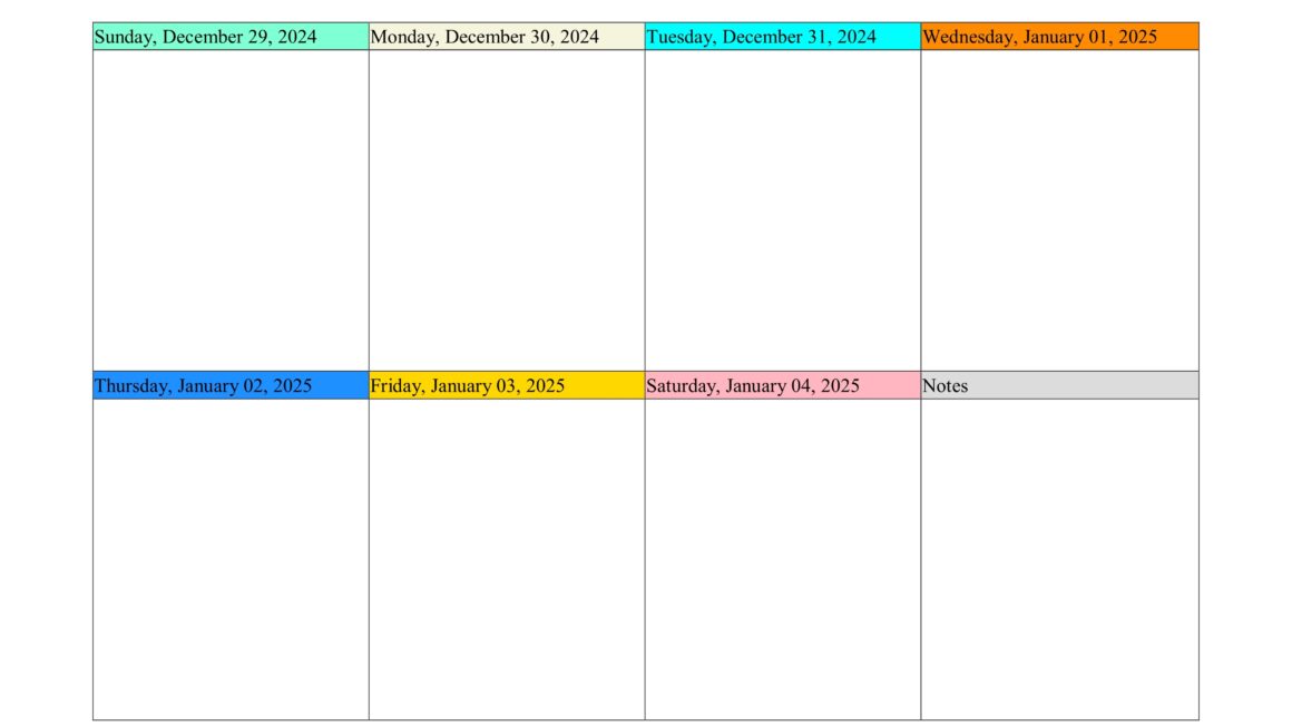 Weekly Calendar 2025 Printable Free Download Template Carma Cristal