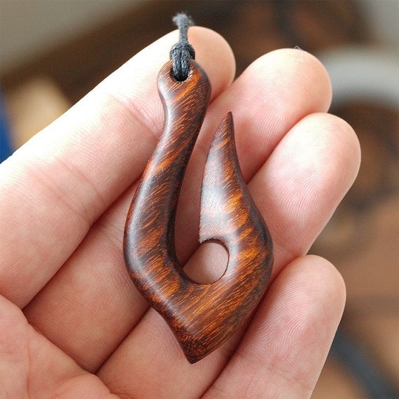 Wood Hook Fish Hook Necklace Wood Hei Matau Maori Hook Wood 